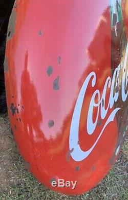 Original Vintage Porcelain Coca Cola 36 Button Sign / Coke / Soda 50s