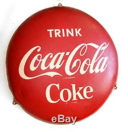 Original Vintage Tin Sign from Coca Cola Coke Trink, from 1955 red sign