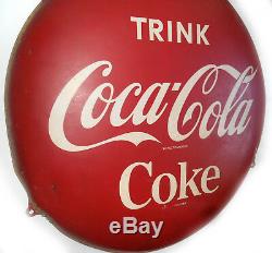 Original Vintage Tin Sign from Coca Cola Coke Trink, from 1955 red sign