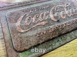 Original Vintage Vendo 23 Deluxe Embossed Coca Cola Sign Look