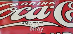 Originql Vintage Coca-Cola Drink Sign Delicious and Refreshing Display 37x12