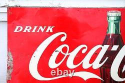 Outstanding Large Vintage 1950s Coca Cola Coke Metal Sign 67 x 32 Inches