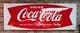 Outstanding Original 1950's Fishtail Coca Cola 6ft Porcelain Sled Sign