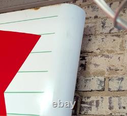 Outstanding Original 1950's Fishtail Coca Cola 6ft Porcelain Sled Sign