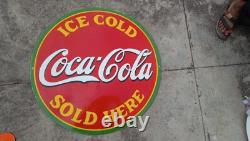 PORCELAIN COCA-COLA ENAMEL SIGN 30x30 INCHES DOUBLE SIDED