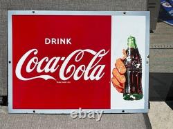 PORCELAIN DRINK COCA COLA -SOLD HERE ICE COLD 1950's 22x16 INCHES. ENGLAND