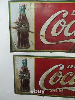 PR. Of ANTIQUE TIN COCA COLA SIGNS C1932