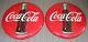 Pair of matching 1950's Coca-Cola 24 tin button signs with bottle AM22