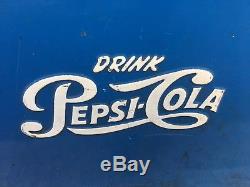 Pepsi cola ice chest cooler picnic vtg rare coke Tray Pop Advertising Sign Soda