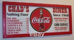 Personalized Vintage Diner Style Soda Menu Board withCoke Coca-Cola Tin Sign