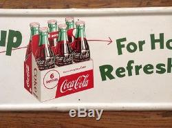 Pick up 6 Coca Cola sign original metal vintage 50's soda pop
