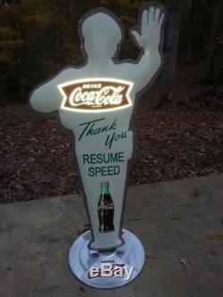 Policeman Sign Slow School Crossing Coca Cola