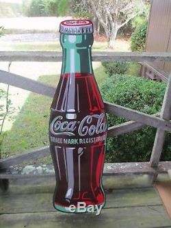 Porcelain Coca-Cola Bottle Sign -NEW (Over 3 ft tall)
