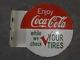 Porcelain Coca Cola Enamel Sign 18x18 Inches Double Sided With Flange