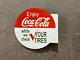 Porcelain Coca Cola Enamel Sign 24 Inches Double Sided With Flange