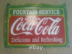 Porcelain Coca Cola Enamel Sign 32x24 Inches