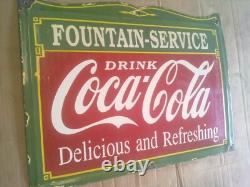 Porcelain Coca Cola Enamel Sign 32x24 Inches