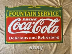 Porcelain Coca Cola Enamel Sign Size 27x17.5 inches