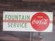 Porcelain Coca Cola Fountain Enamel Metal Sign Plate Size 25 x 10 Inches