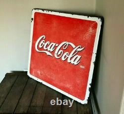 Porcelain Coca-Cola Sign 40's 50's Porcelain Enamel Coca-Cola Sign