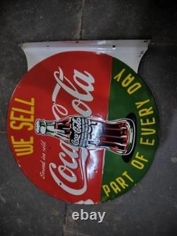 Porcelain Coca-cola Enamel Sign 18x18 Inches Double Sided With Flange
