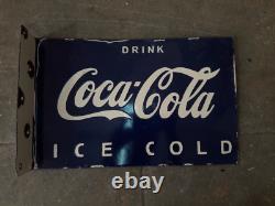 Porcelain Coca-cola Enamel Sign 24x16 Inches Double Sided