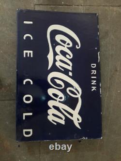 Porcelain Coca-cola Enamel Sign 24x16 Inches Double Sided