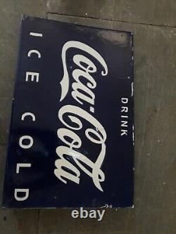 Porcelain Coca-cola Enamel Sign 24x16 Inches Double Sided