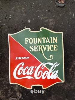 Porcelain Coca-cola Enamel Sign 30x25 Inches Double Sided