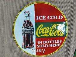 Porcelain Coca-cola Enamel Sign 30x30 Inches