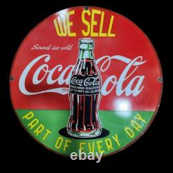 Porcelain Coca-cola Enamel Sign 30x30 Inches Double Sided
