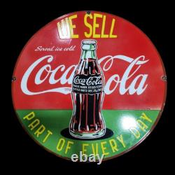 Porcelain Coca-cola Enamel Sign 30x30 Inches Double Sided