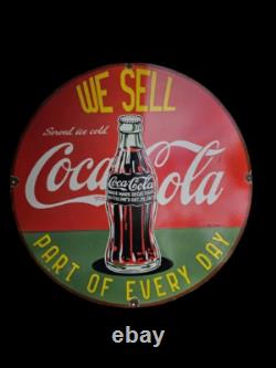 Porcelain Coca-cola Enamel Sign 30x30 Inches Double Sided