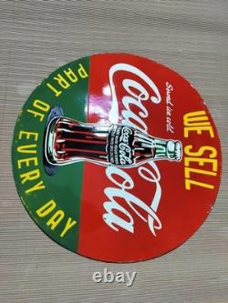Porcelain Coca-cola Enamel Sign 30x30 Inches Double Sided