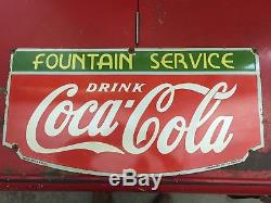 Porcelain Coke Fountian Service Sign