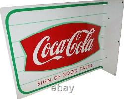 Porcelian Coca-cola Enamel Sign Size 13x11 Inches Double Sided With Flange