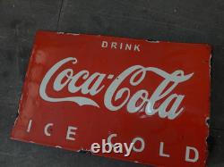 Porcelian Coca-cola Enamel Sign Size 24x16 Inches Double Sided