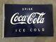 Porcelian Coca-cola Enamel Sign Size 24x16 Inches Double Sided With Flange