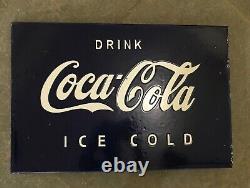 Porcelian Coca-cola Enamel Sign Size 24x16 Inches Double Sided With Flange