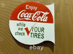 Porcelian Coca-cola Enamel Sign Size 24x24 Inches Double Sided With Flange