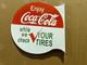 Porcelian Coca-cola Enamel Sign Size 24x24 Inches Double Sided With Flange