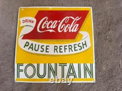 Porcelian Coca-cola Enamel Sign Size 30x28 Inches Double Sided