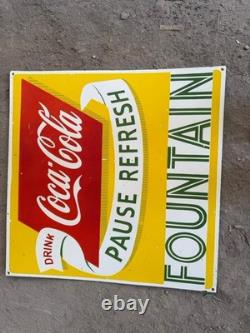 Porcelian Coca-cola Enamel Sign Size 30x28 Inches Double Sided