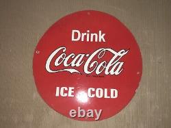 Porcelian Coca-cola Enamel Sign Size 30x30 Inches