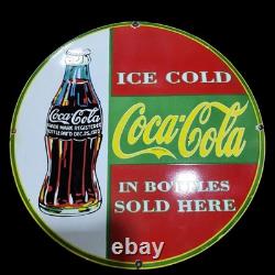 Porcelian Coca-cola Enamel Sign Size 30x30 Inches Double Sided