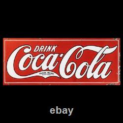 Porcelian Coca-cola Enamel Sign Size 34x14 Inches