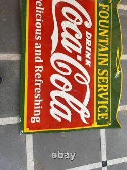 Porcelian Coca-cola Enamel Sign Size 48x36 Inches Double Sided