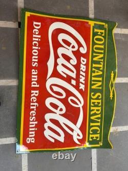 Porcelian Coca-cola Enamel Sign Size 48x36 Inches Double Sided
