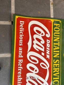 Porcelian Coca-cola Enamel Sign Size 48x36 Inches Double Sided