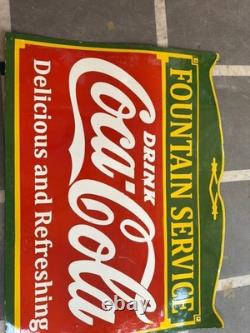 Porcelian Coca-cola Enamel Sign Size 48x36 Inches Double Sided